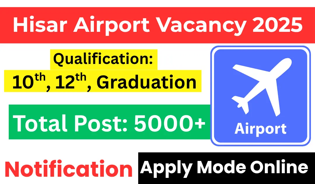 Hisar Airport Vacancy 2025 Notification Out- Apply Online