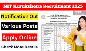 NIT Kurukshetra Vacancy 2025 Apply Online for 46 Non-Teaching Posts